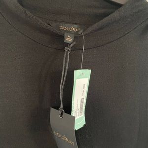 Gold ray honor knit midi dress black